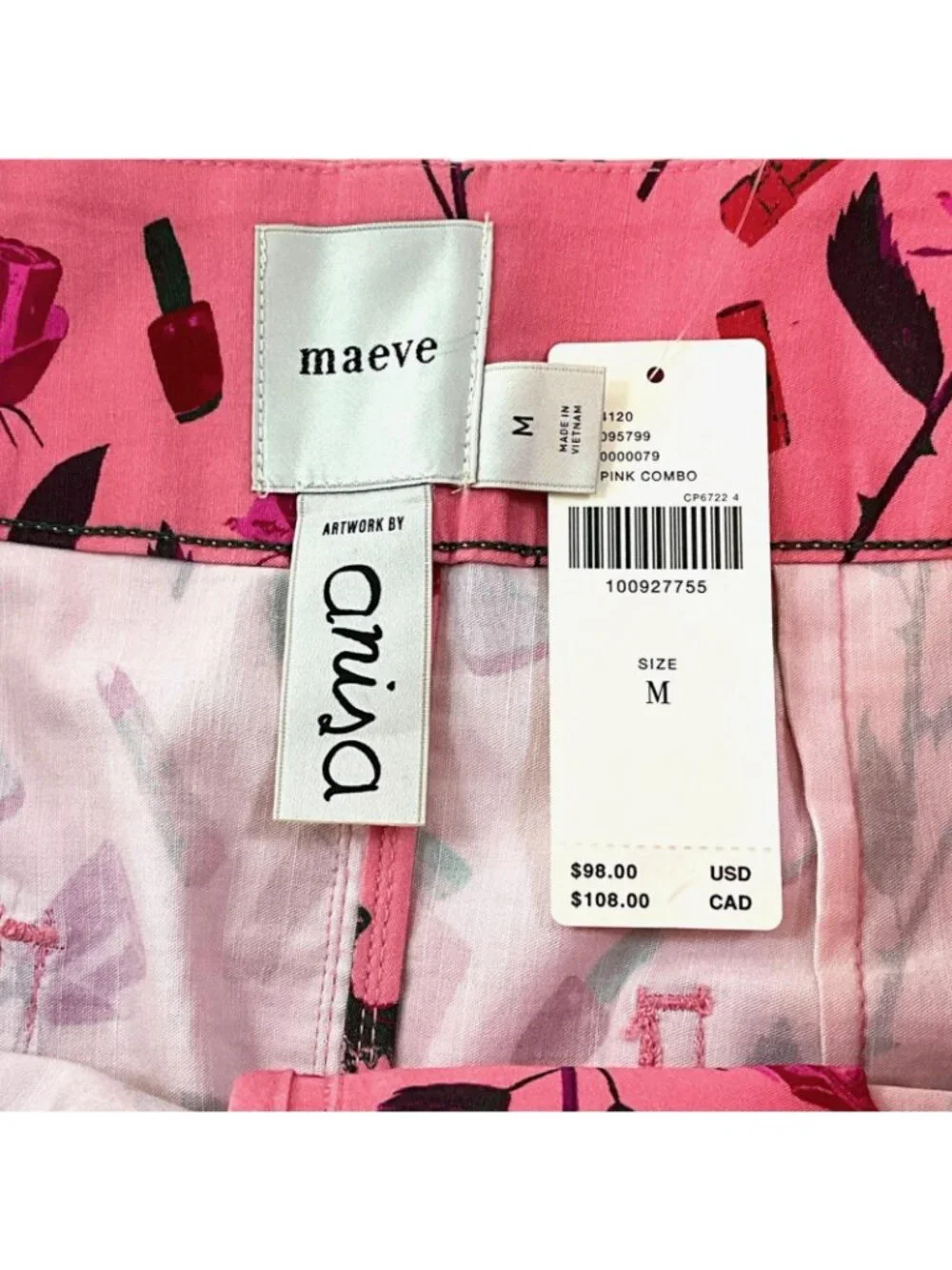 NWT Maeve The Anisa Makhoul Colette Mini Skirt Womens Medium Pink Anthropologie